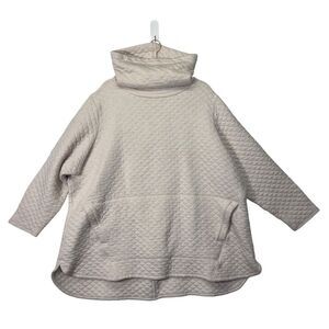 Reserved -3x Duluth Trading Women's Quilted Turtleneck Pullover Beige pink